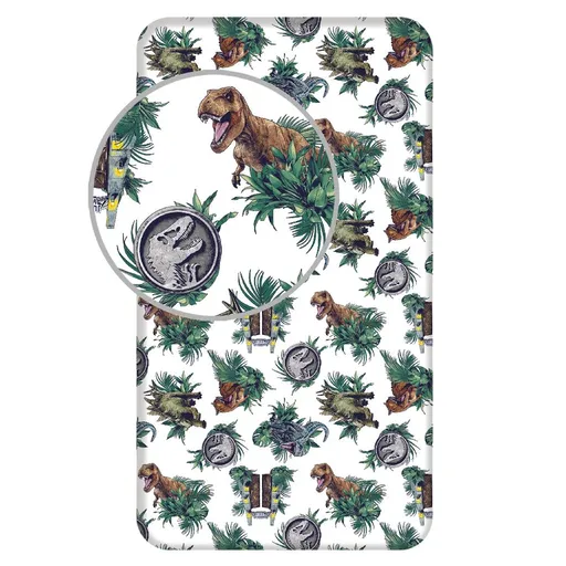 Jerry Fabrics Prostěradlo s motivem Jurský svět - 90 x 200 cm