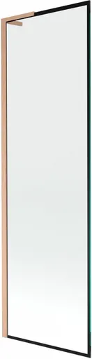 MEXEN/S Next L vanová zástěna FIX 60 x 150, černá vzor,  měď kartáčovaná 895-060-000-03-70-65