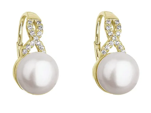 Evolution Group - Pavona Pozlacené náušnice s říční perlou 21048.1