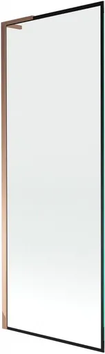 MEXEN/S Next L vanová zástěna FIX 70 x 150, černá vzor, růžové zlato 895-070-000-03-70-60