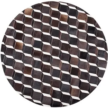 Kožený koberec hnědý ? 140 cm ALPKOY, 160458 (beliani_160458)