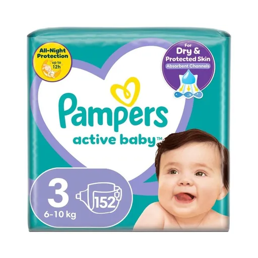 Pampers Active Baby vel. 3 6-10 kg dětské pleny 152 ks