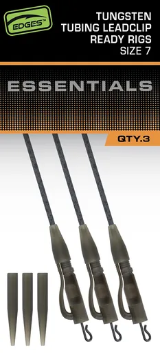Fox závěsky edges tungsten tubing leadclip ready rigs size 7 3 ks