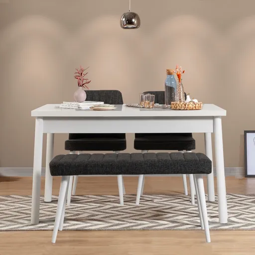 Set stolu a židlí (4 kusy) Costa White-Anthracite