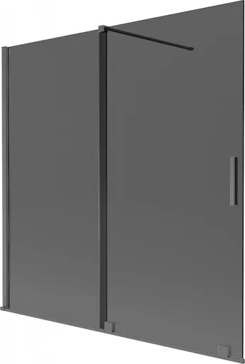MEXEN/S Velar dvoukřídlá posuvná vanová zástěna 160 x 150, grafit, grafit kartáčovaná 896-160-000-41-66