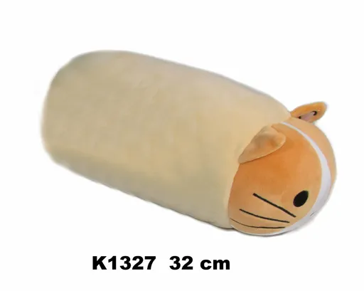 Plyšák Kočka válec hnědá – 35 cm