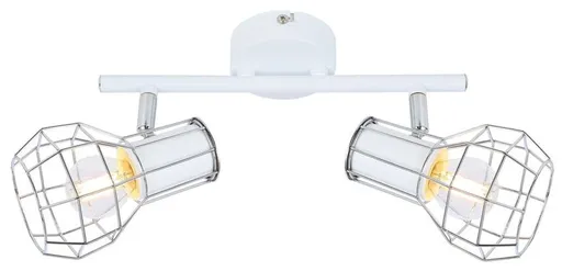 Stropní lampa na stěnu s bílým drátěným stínidlem Sancho