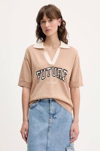 Kašmírový sveter FROM FUTURE béžová farba, ľahký, WPP02646