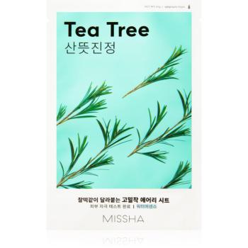 Missha Airy Fit Tea Tree plátýnková maska s čisticím a osvěžujícím účinkem pro citlivou pleť 19 g