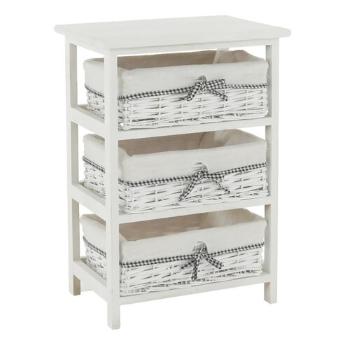 Comoda Ruby 3 alb, 40 x 57 x 29 cm