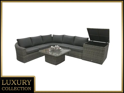 DEOKORK Ratanová modulová sestava BORNEO LUXURY pro 5 osob (šedá)