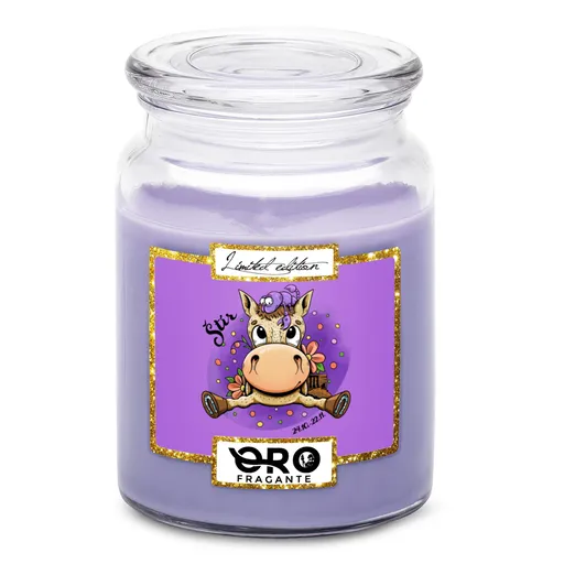 Svíčka Koňská znamení – štír (Vůně svíčky: Levandule)