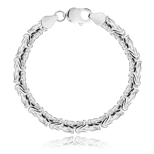 Stříbrný náramek 925 - byzantský motiv, karabinka, 6 mm