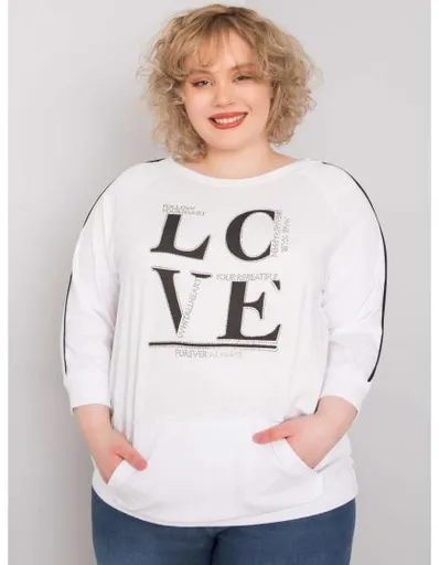 Dámská halenka plus size s kapsou MEG bílá
