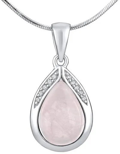 Silvego Stříbrný přívěsek s přírodním Růženínem JST13327RQP