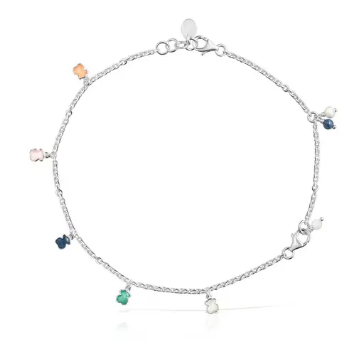 Tous Stříbrný náramek na nohu s přívěsky Icon Color 1002076400