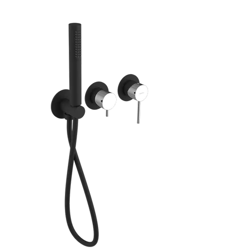 SAPHO ULTRAMIX podomítková sprchová/vanová baterie s ruční sprchou, 2 výstupy, černá mat/chrom UT045BC