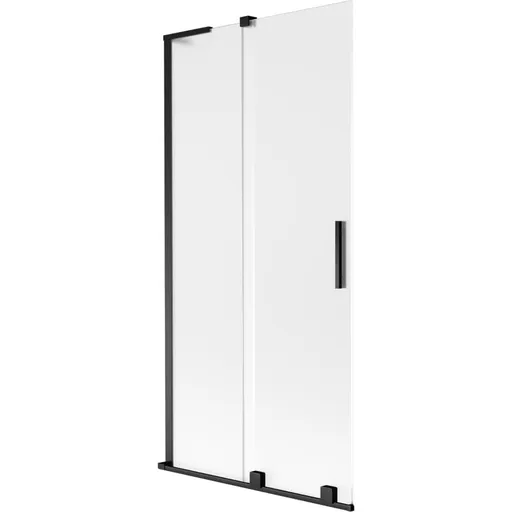 MEXEN/S Velar L dvoukřídlá posuvná vanová zástěna 95 x 150, dekor, černá 896-095-003-31-70