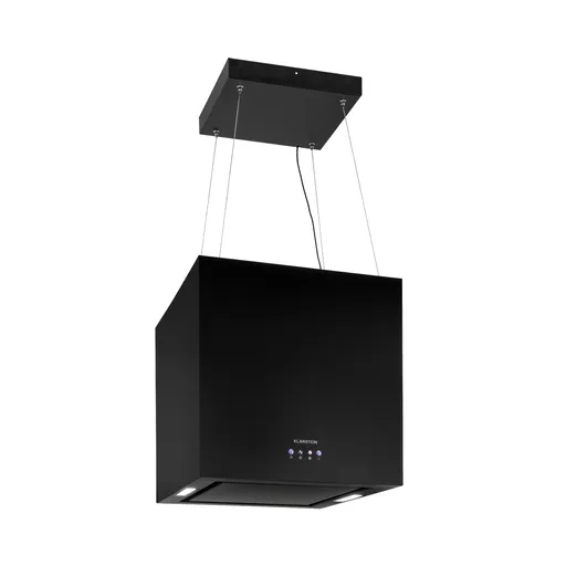 Klarstein Kronleuchter, digestoř, 44 cm, ostrůvková, 596 m³/h, LED panel, A, černá