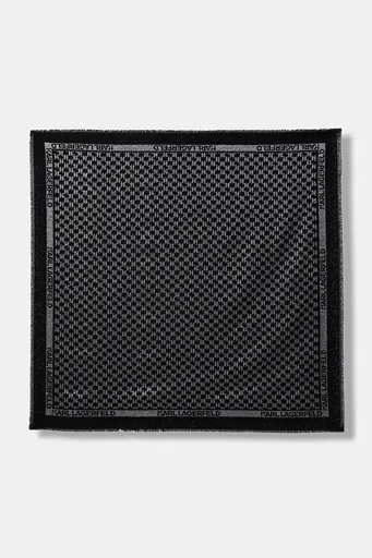 Šátek s příměsí hedvábí Karl Lagerfeld K/MONOGRAM