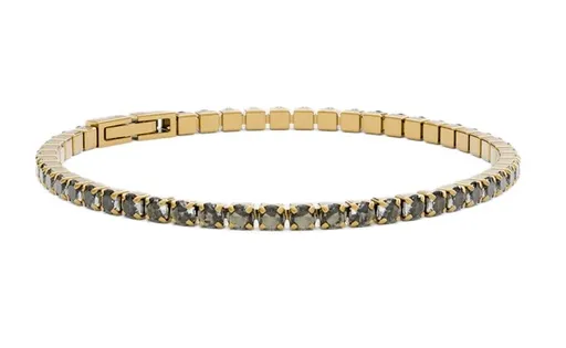 Furiosa Tenisový náramek s šedými krystaly Swarovski SB-MIDNIGHTTENNIS-G 16 cm