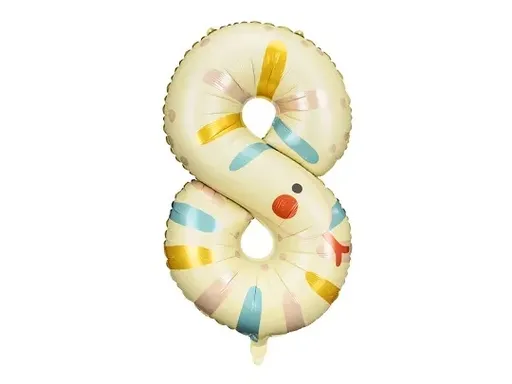 PartyDeco Fóliový balónek - číslo 8, had