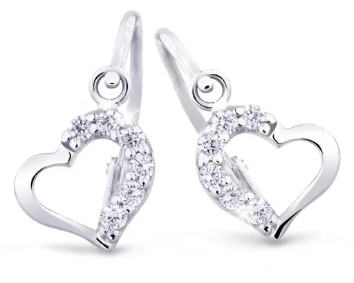 Cutie Diamonds Dětské srdíčkové náušnice z bílého zlata s brilianty DC2757-10-00-X-2