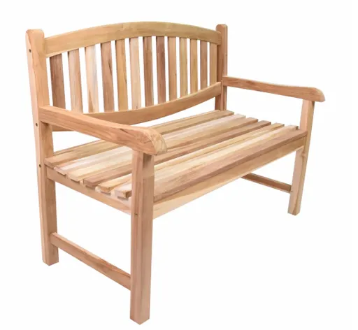 Zahradní lavice DIVERO, teakové dřevo, neošetřená, 120 cm