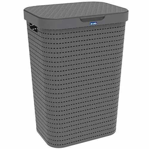 Rotho 87818 ROTHO Koš na prádlo COUNTRY 55 l, antracit