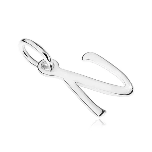 Přívěsek ze stříbra 925, písmeno z abecedy "N", zrcadlově lesklý povrch