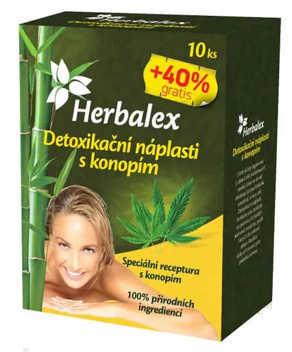 Herbamedicus Detoxikační náplasti s konopím 10 ks + 40 % GRATIS