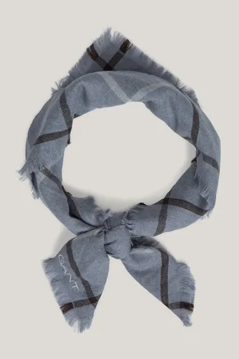 ŠÁLA GANT HERRINGBONE CHECKED FOULARD GREY MELANGE
