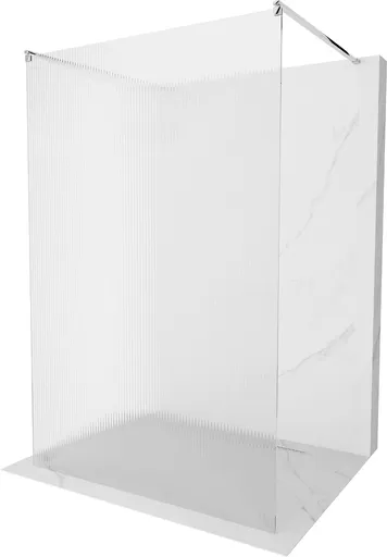 MEXEN/S Kioto Sprchová zástěna WALK-IN volněstojící 120 x 200, proužky 8 mm, chrom 800-120-002-01-09