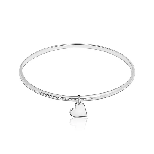 Náramek ze stříbra 925, navlékací - symetrické zrcadlově lesklé srdce