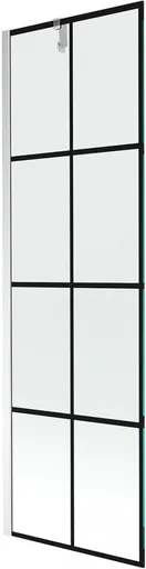 MEXEN/S Next vanová zástěna FIX 60 x 150, černá dekor, chrom 895-060-000-00-77-01