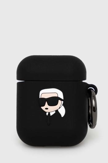 Kryt na airpods Karl Lagerfeld AirPods 1/2 cover černá barva