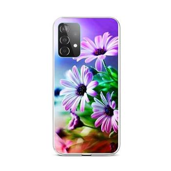 TopQ Samsung A52 silikon Fialové květy 58666 (Sun-58666)