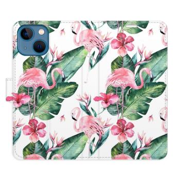 Flipové pouzdro iSaprio - Flamingos Pattern - iPhone 13 mini