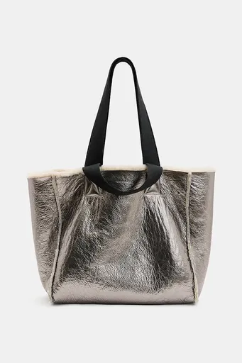 Oboustranná kožená kabelka AllSaints IZZY SHEARLING