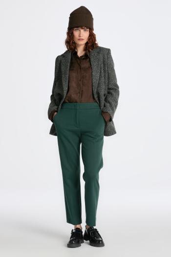 KALHOTY GANT JERSEY CIGARETTE PANT TARTAN GREEN