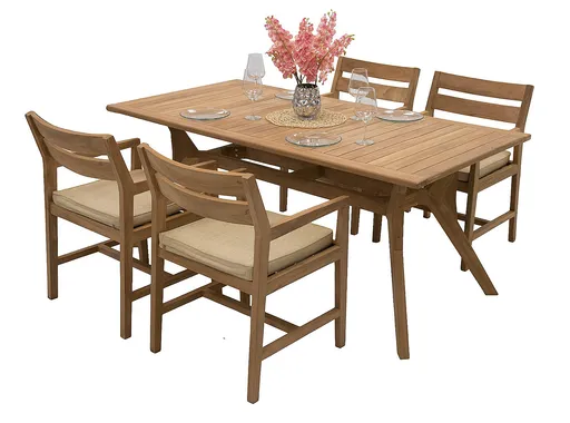 DEOKORK Zahradní teaková sestava WINSTON 1+4