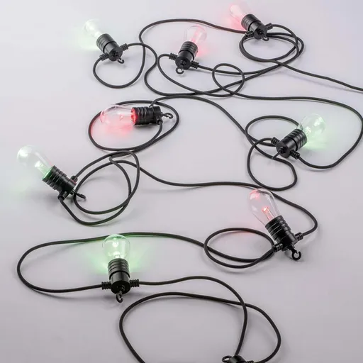 FANEUROPE FAN EUROPE Kabel se svítidly PICNIC, černý, polykarbonát/plast, 10 LED žárovek, RGB+CCT, stmívatelné, Wi-Fi, IP65, délka 10 m