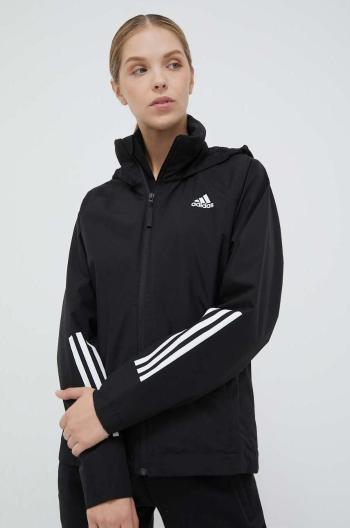 Bunda adidas dámská, černá barva, přechodná