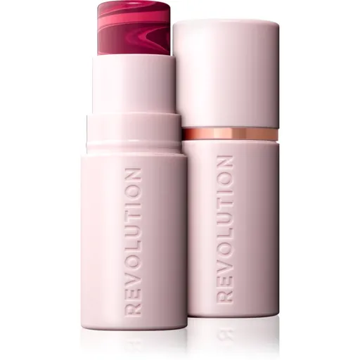 Makeup Revolution Skin Silk Blush Stick krémová tvářenka v tyčince odstín Berry Pink Marble 4.5 g