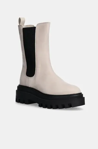 Nubukové kotníkové boty Calvin Klein Jeans FLATFORM CHELSEA BOOT MG NB