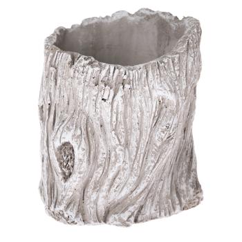 Ghiveci din beton Decor scoarță de copac, gri,12 x 13,5 cm, gri, diam. 12 cm