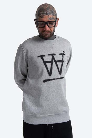 Bavlněná mikina Wood Wood Tye Sweatshirt 10135606-2424 GREY MELANGE pánská, šedá barva, s aplikací