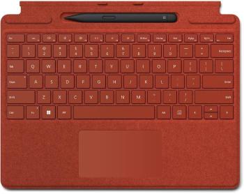 Billentyűzet Microsoft Surface  Pro X/Pro 8/Pro 9 Signature Keyboard + Pen Poppy Red ENG