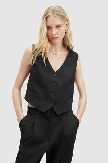 Vesta AllSaints NELLIE WAISTCOAT černá barva, jednořadá, WT512Z