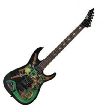 ESP George Lynch Black with Skulls and Snakes Graphic Elektrická kytara